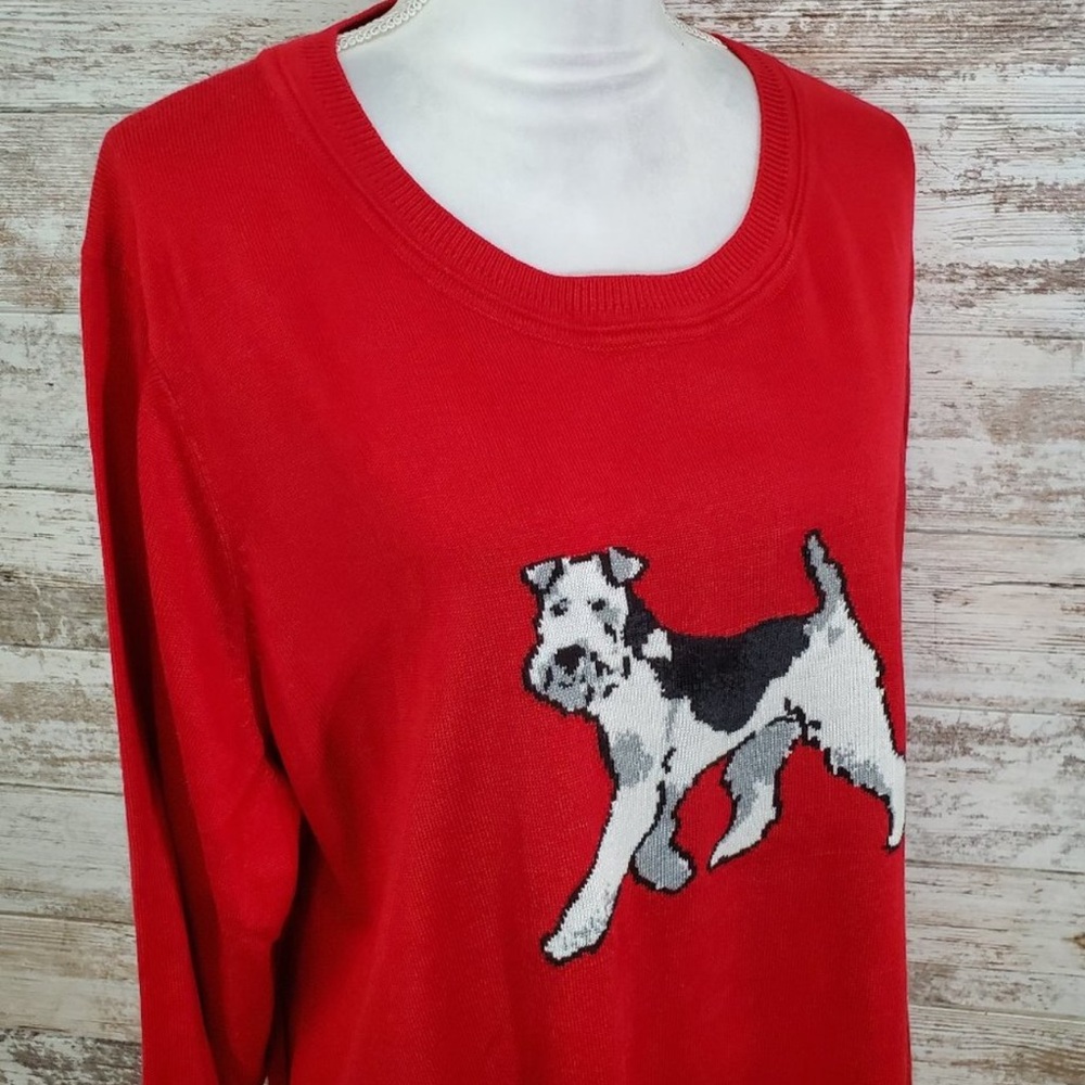 TOMMY HILFIGER Red Holiday Terrier Sweater